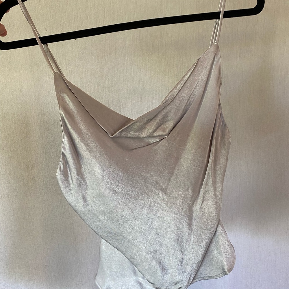 Silver blouse tank